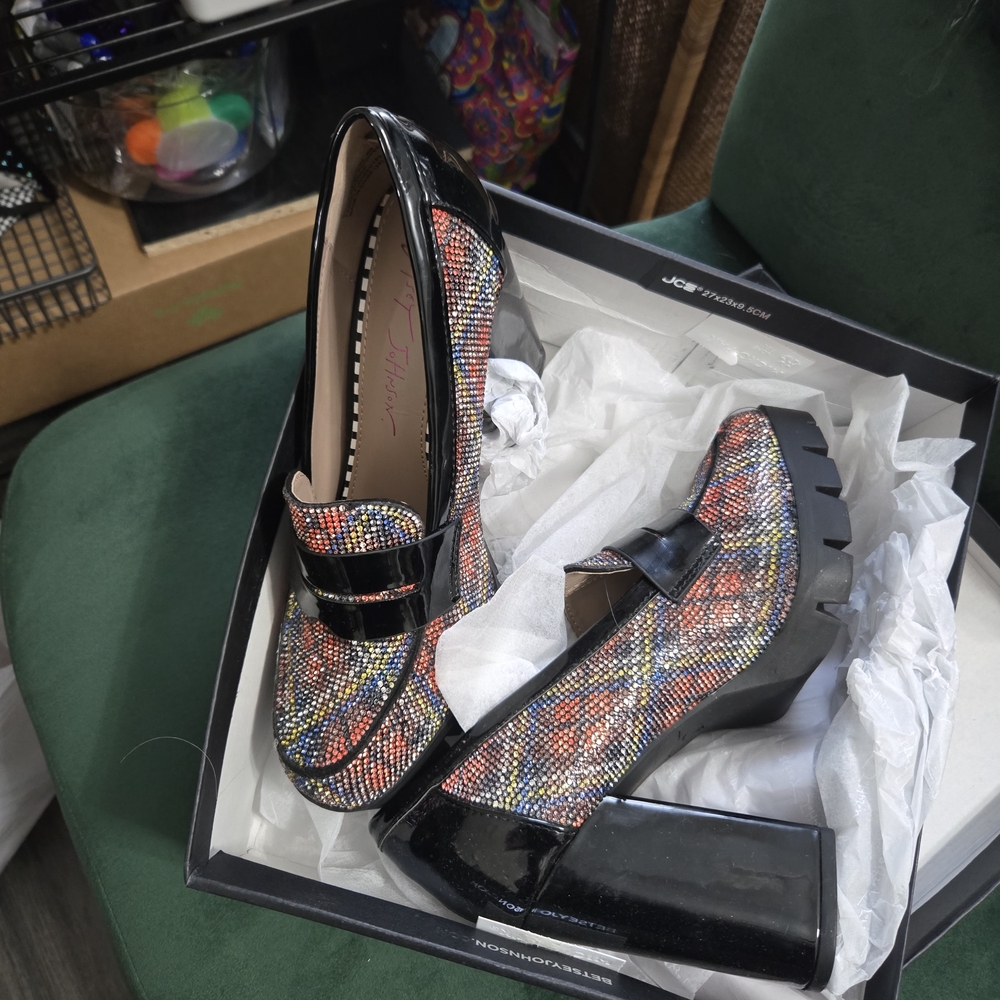 Betsey Johnson Black and Multicolor Platform Shoes